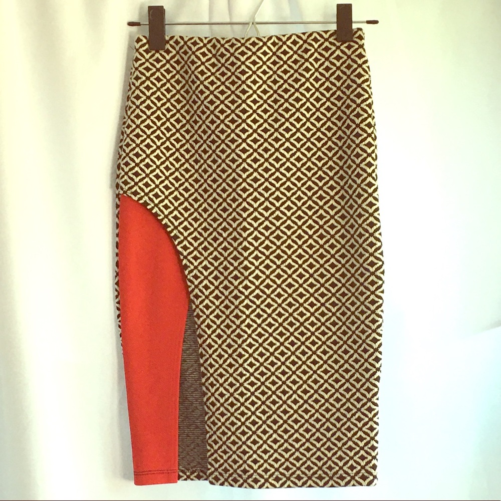 Black&White Pattern Pencil Skirt